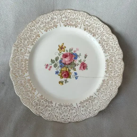 Vintage Large Keystone Canonsburg Pottery Plate Set of 2 FLAWED - Picture 1 of 4